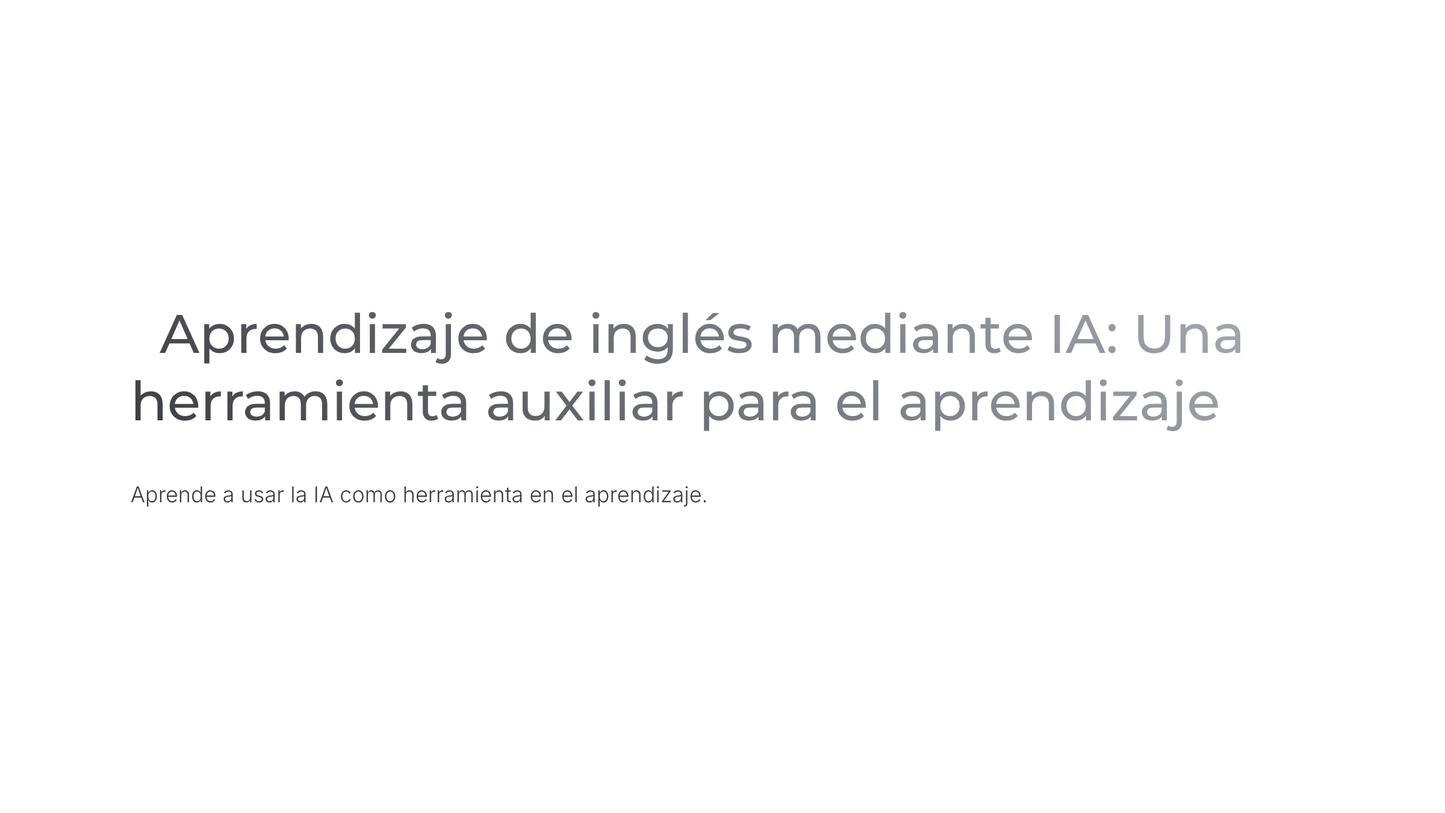 Aprendizaje de Inglés mediante IA