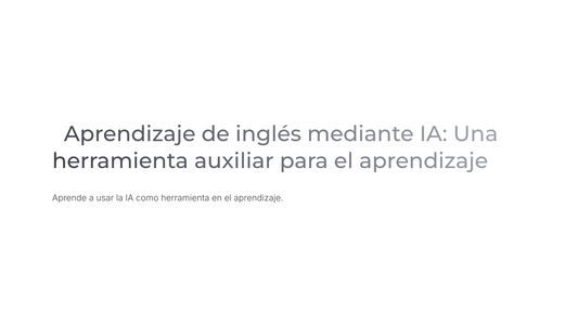 Aprendizaje de Inglés mediante IA